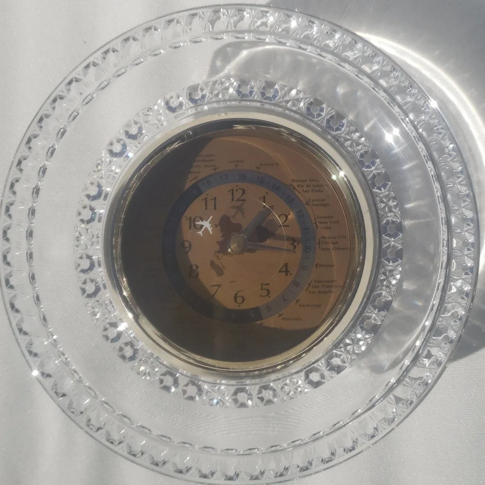 Crystal World Clock with Gold Accents